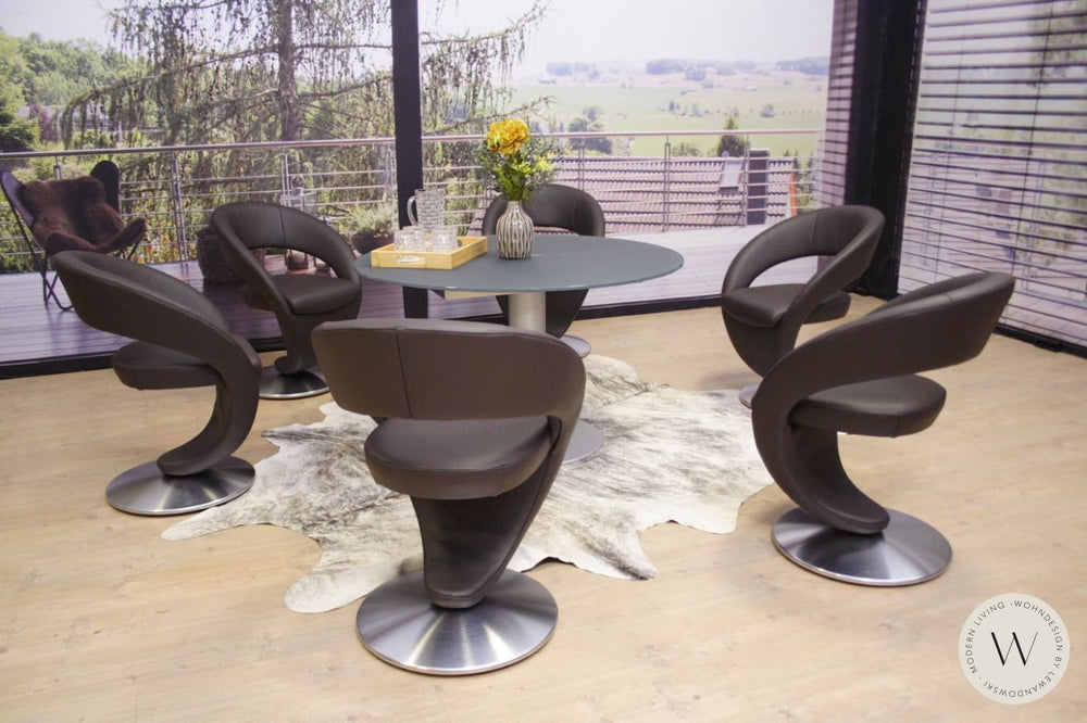Esszimmerstuhl Modell 6080 (4 Stk.)  in Leder Bronco 78 K+W Silaxx