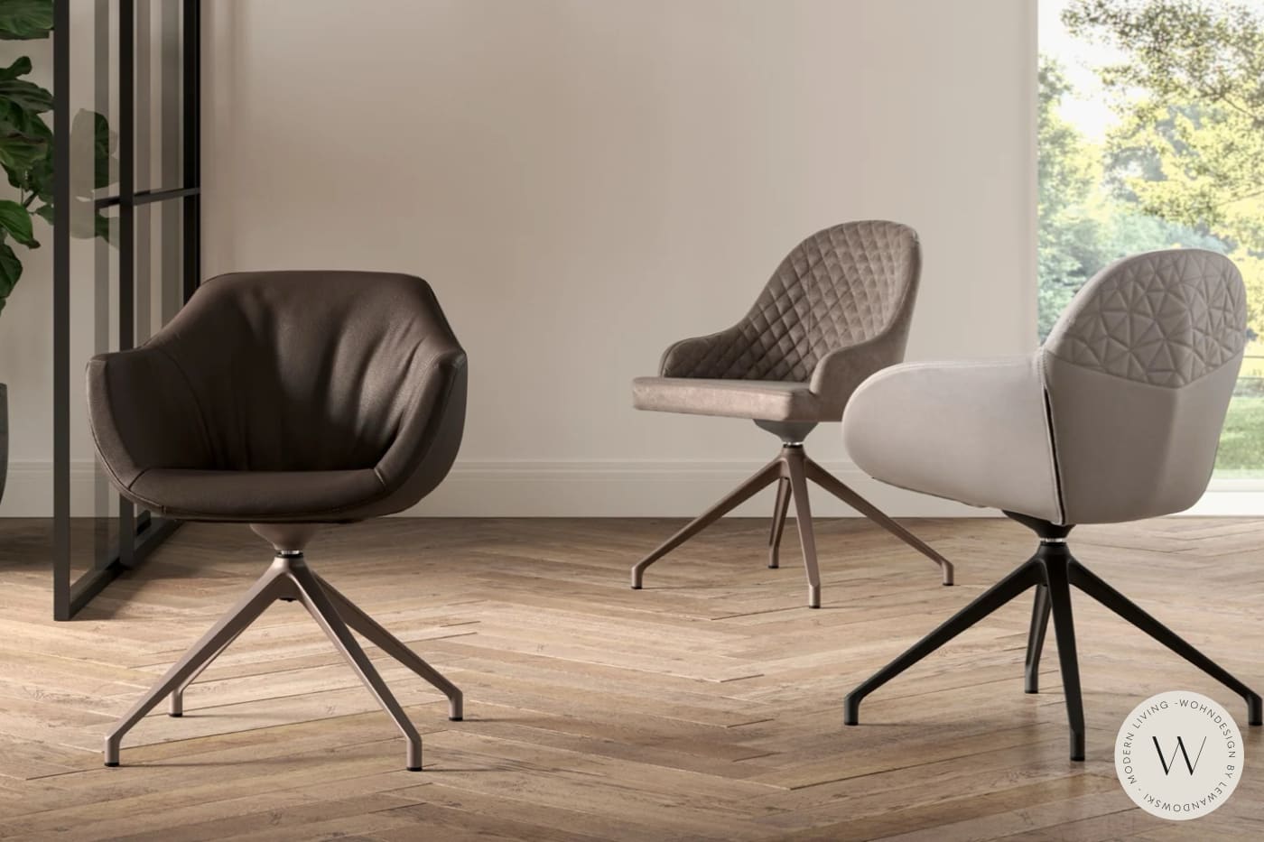 Esszimmerstuhl Modell Halia in Stoff Corda Velvet (4 Stück) Ozzio®Italia