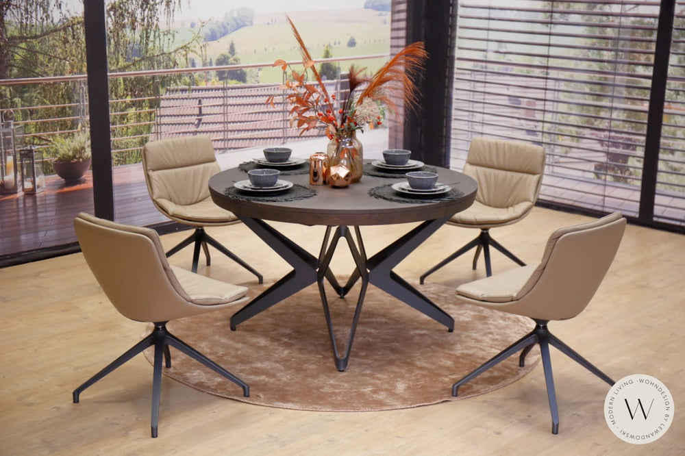 Esszimmerstuhl Modell Sveva in Leder fango (4 Stück) Ozzio®Italia