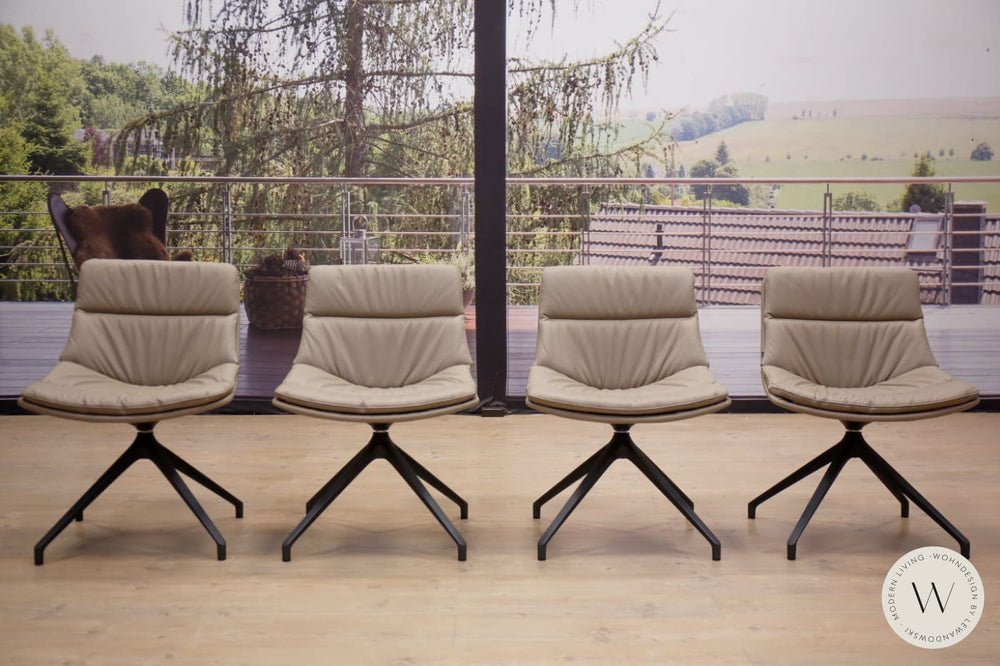 Esszimmerstuhl Modell Sveva in Leder fango (4 Stück) Ozzio®Italia