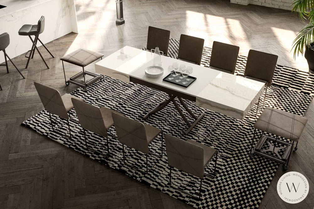 Funktionstisch Modell Box in Keramik Calacatta Gold (höhenverstellbar) Ozzio®Italia
