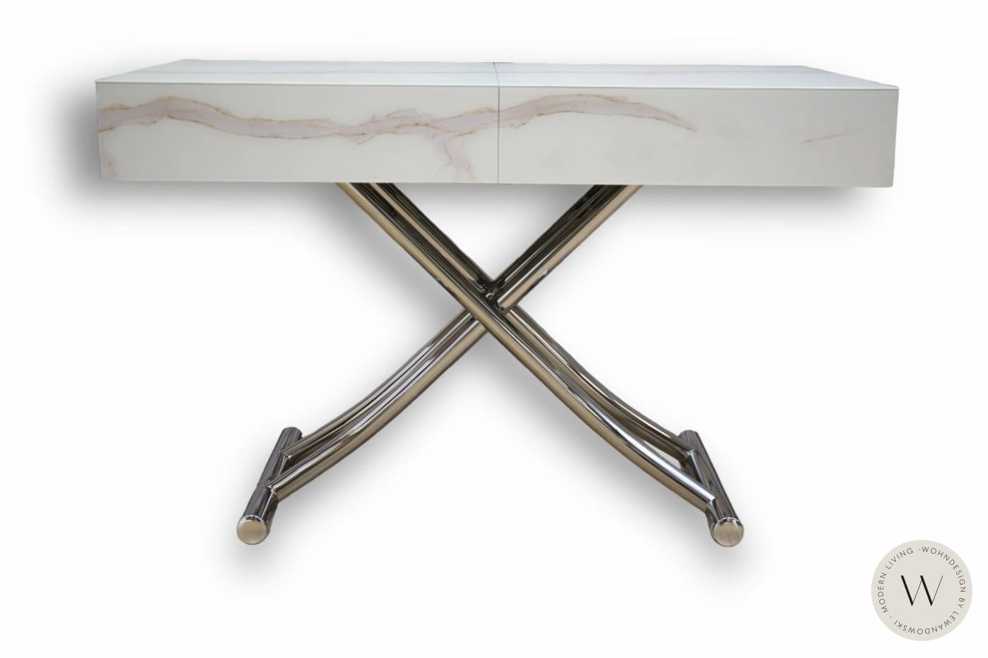 Funktionstisch Modell Box in Keramik Calacatta Gold (höhenverstellbar) Ozzio®Italia