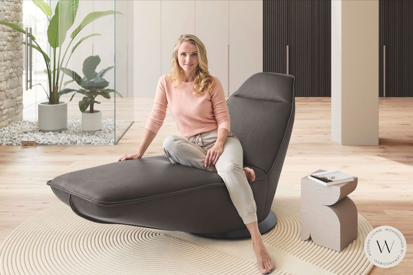 Relaxliege Joca in Leder A India schoko