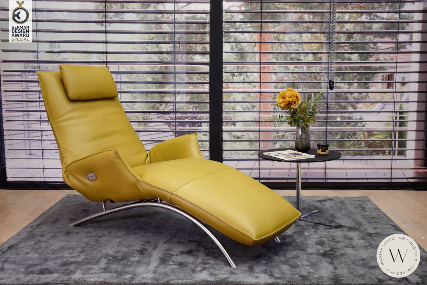 Joleen Relaxliege inkl. Akku & Kissen Leder C avocado