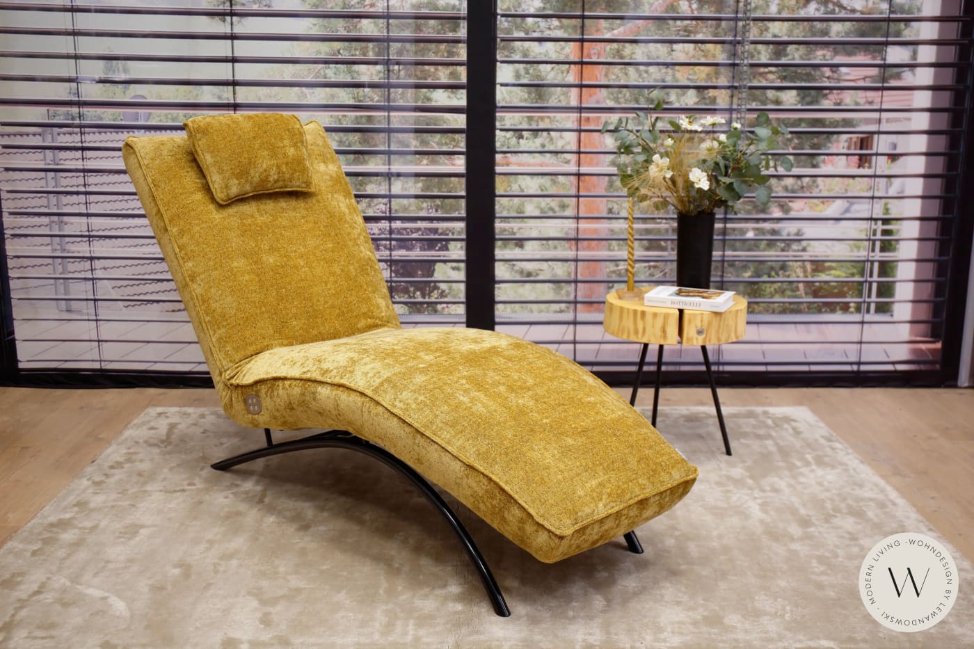 Jonas Relaxliege inkl. Nackenkissen in Stoff Glow