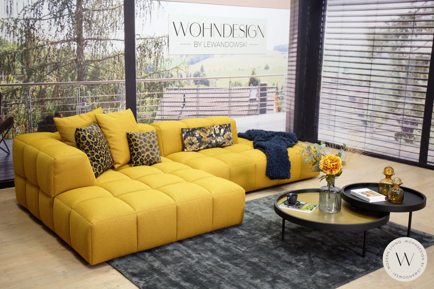 Loungesofa BUBBLE in Stoff Manhattan safran