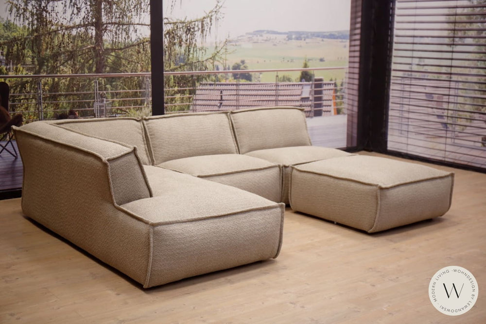 Mod. Sofaprogramm Platani in Stoff Andermat (Longchair links) easysofa