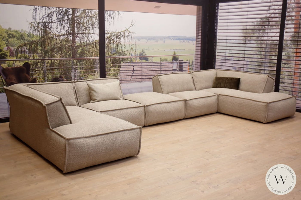Mod. Sofaprogramm Platani in Stoff Andermat (Longchair links) easysofa