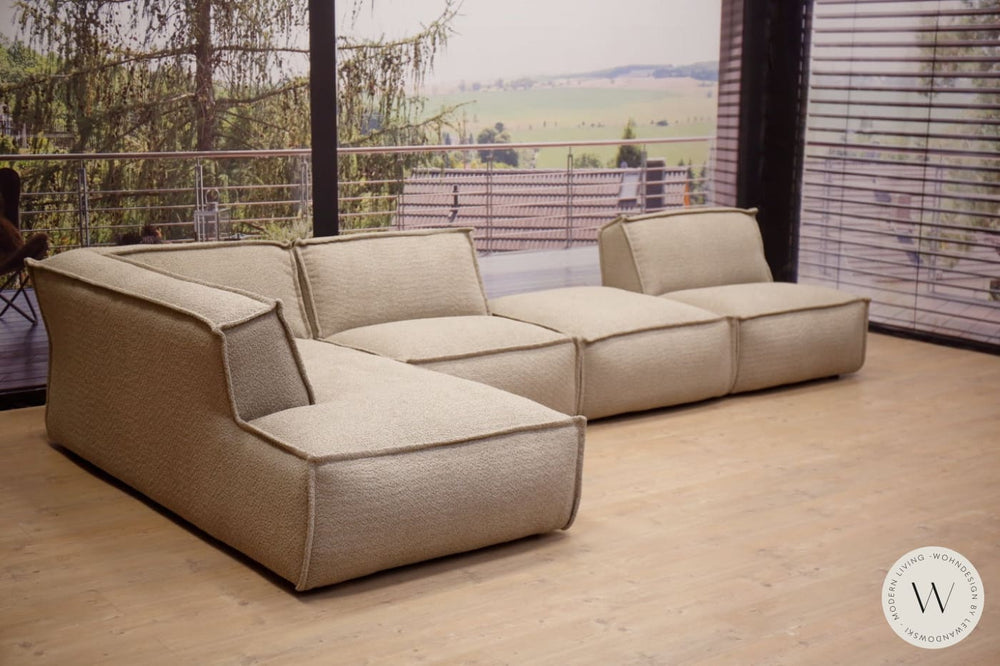 Mod. Sofaprogramm Platani in Stoff Andermat (Longchair links) easysofa