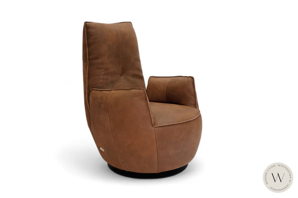 Modell Blobb.De Luxe inkl. Hocker Leder Rhino tabak Bullfrog