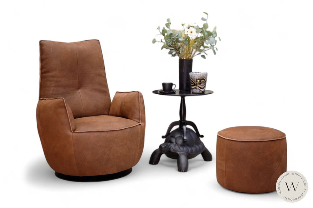 Modell Blobb.De Luxe inkl. Hocker Leder Rhino tabak Bullfrog