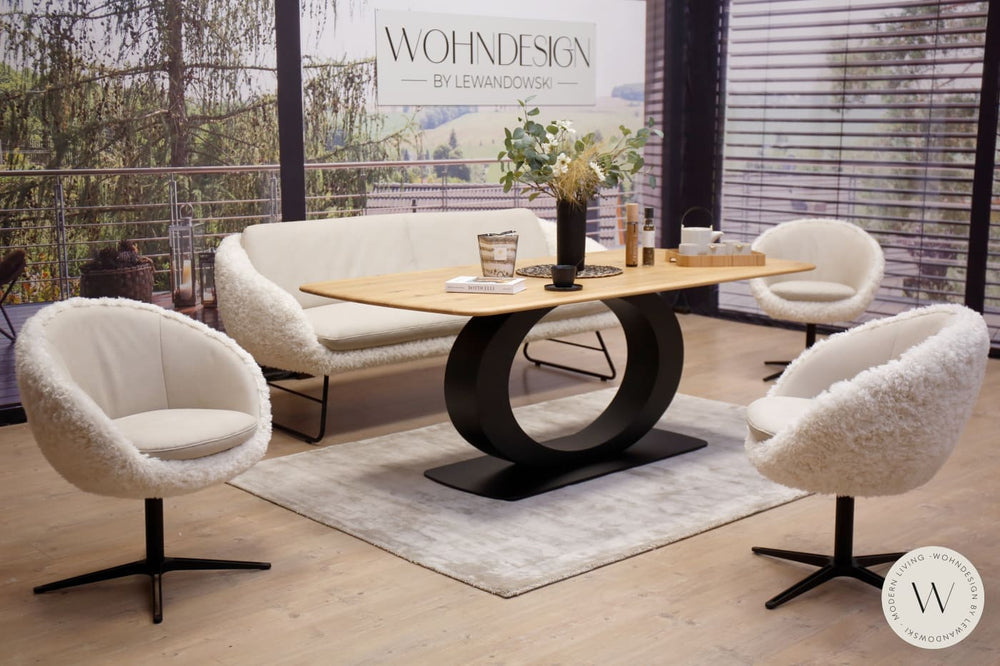 Modell Boneo in Mikrofaser Zenit inkl. 3 Stühle Koinor