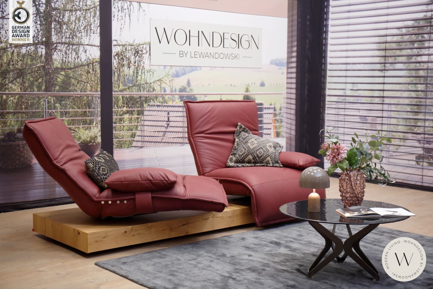 Modell EPOS 3 in Leder D Velvet rubin inkl. Armteilkissen