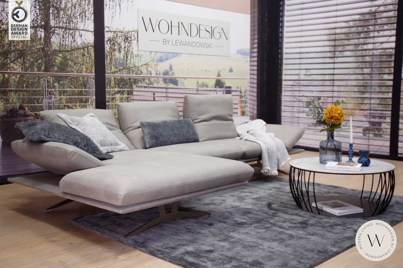 Modell Francis Eckgarnitur in Mikrofaser Zenit 21