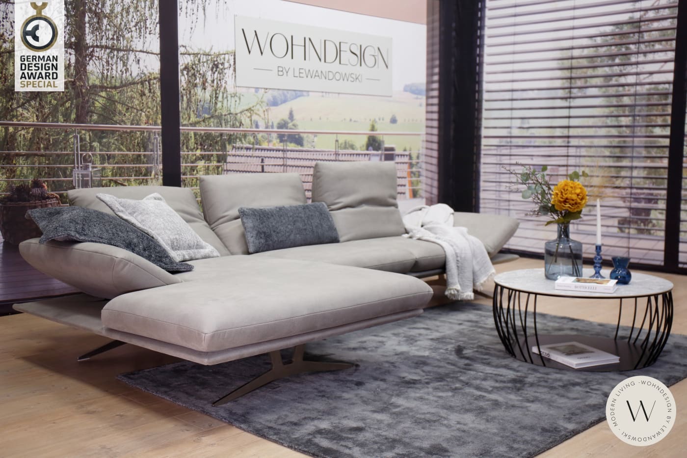 Modell Francis Eckgarnitur in Mikrofaser Zenit 21