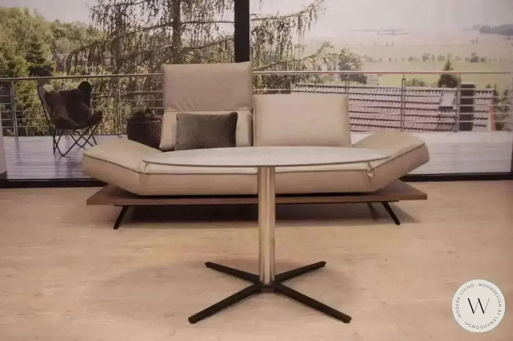 Couchtisch oval P432 Duo höhenverstellbar Keramik Zement grau Ronald Schmitt