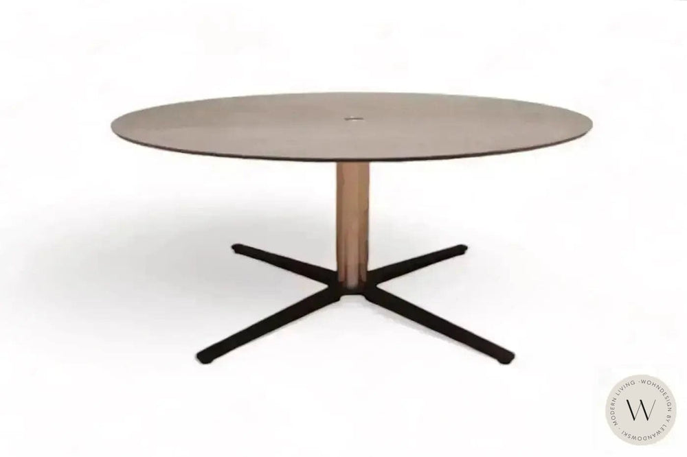 Couchtisch oval P432 Duo höhenverstellbar Keramik Zement grau Ronald Schmitt