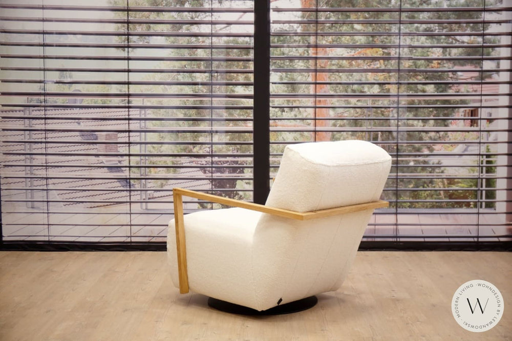 Modell Twister mit Hocker in Stoff Smart Lamb Bullfrog