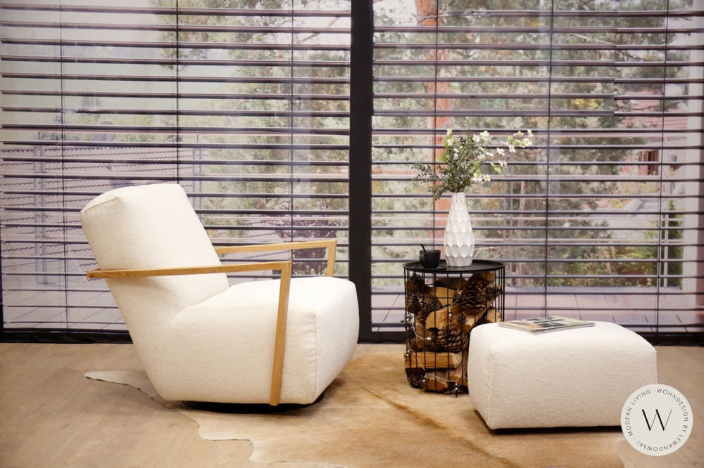 Modell Twister mit Hocker in Stoff Smart Lamb Bullfrog