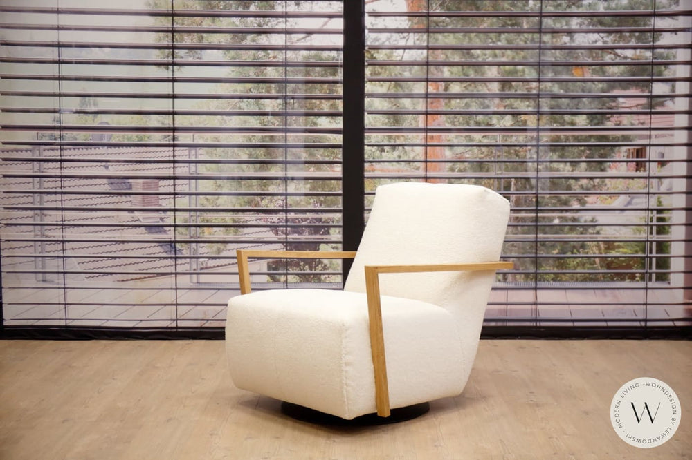 Modell Twister mit Hocker in Stoff Smart Lamb Bullfrog