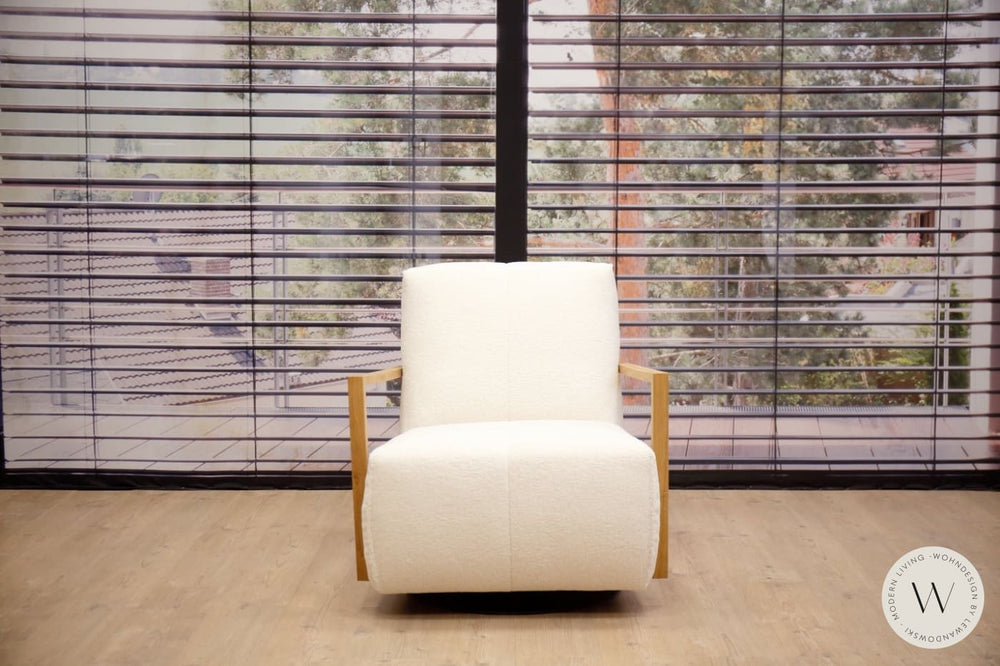 Modell Twister mit Hocker in Stoff Smart Lamb Bullfrog