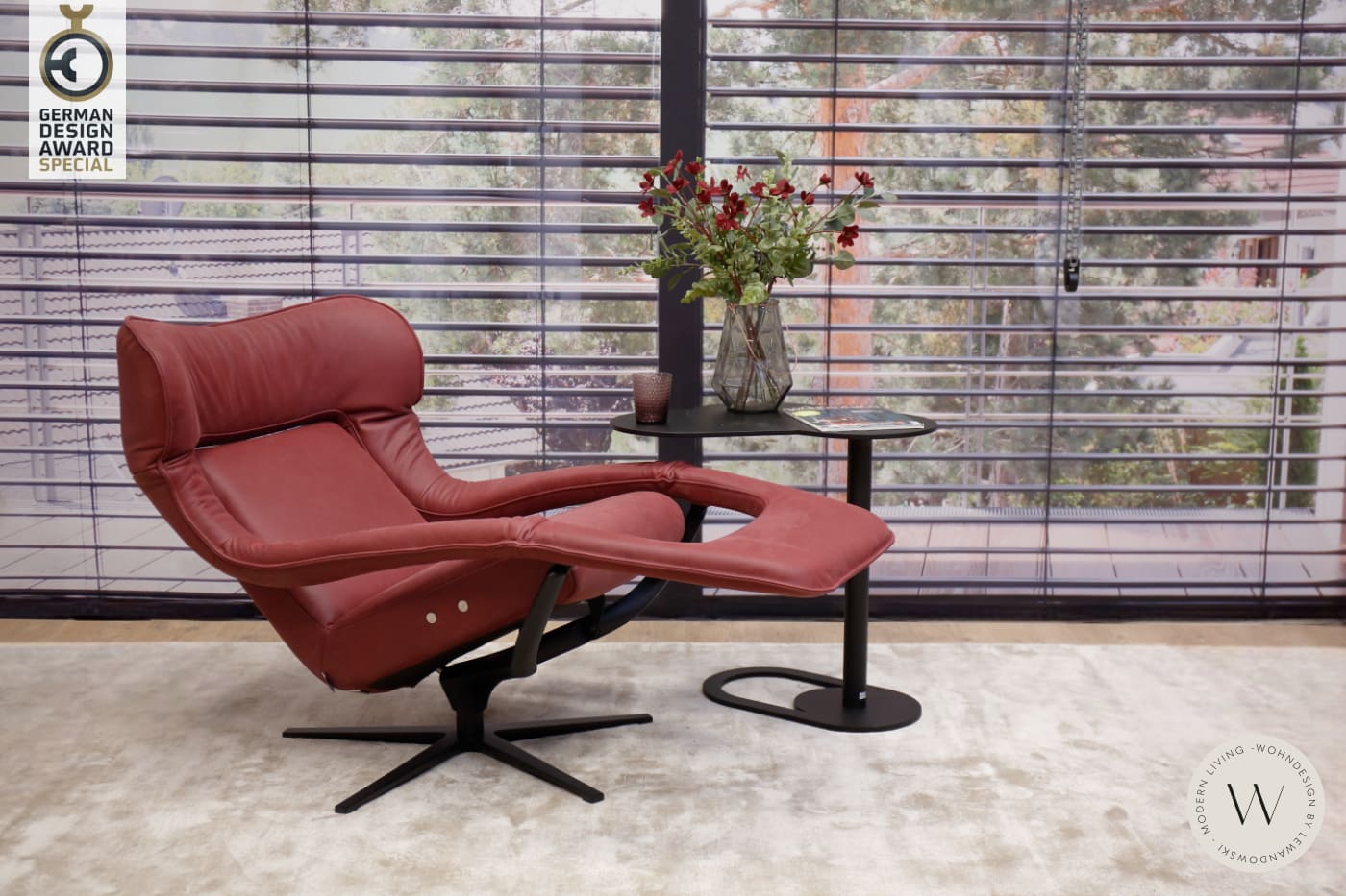 Modell YOKO N°1 inkl. Akku in Leder D Velvet rubin