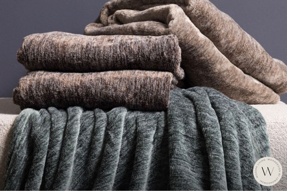 Plaid / Decke Melli Farbe 140 taupe Fine