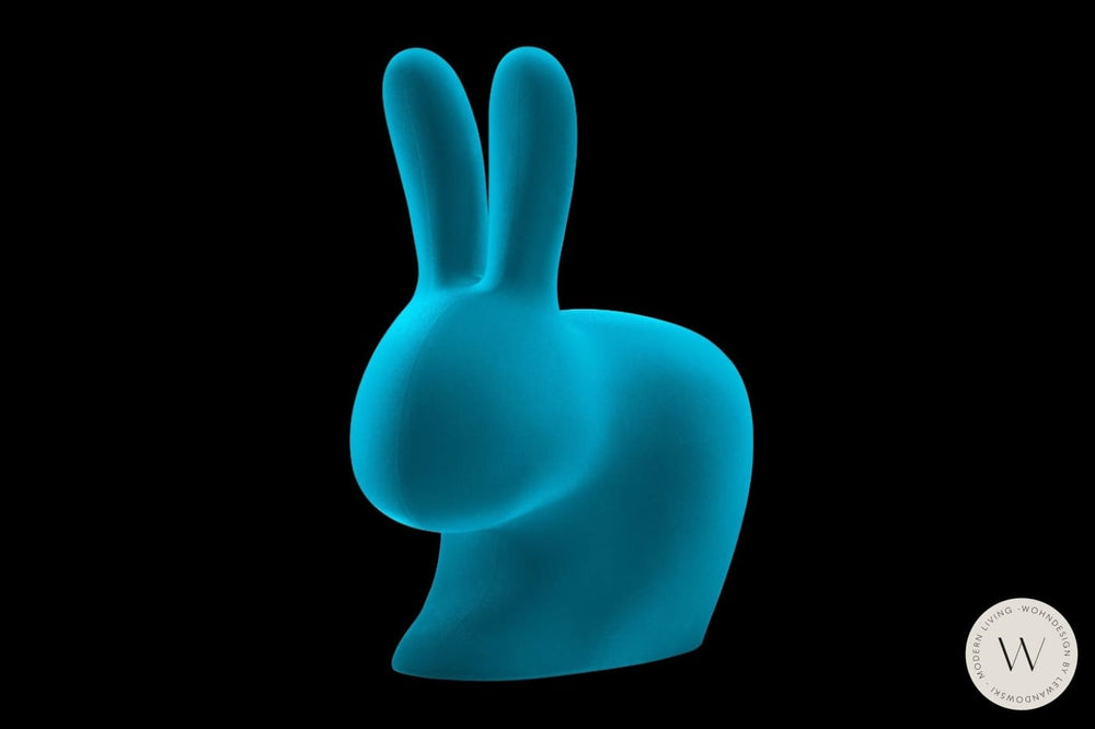 Rabbit Chair Velvet Finish light blue qeeboo