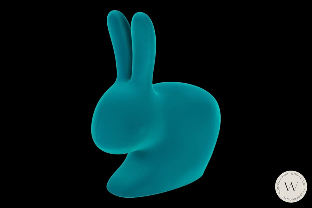 Rabbit Chair Velvet Finish light blue qeeboo