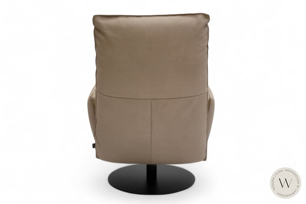 Relaxsessel Modell Baboo in Leder Rhino beigegrau Bullfrog