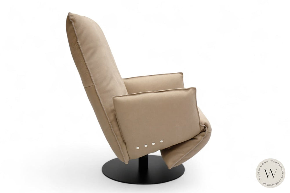 Relaxsessel Modell Baboo in Leder Rhino beigegrau Bullfrog