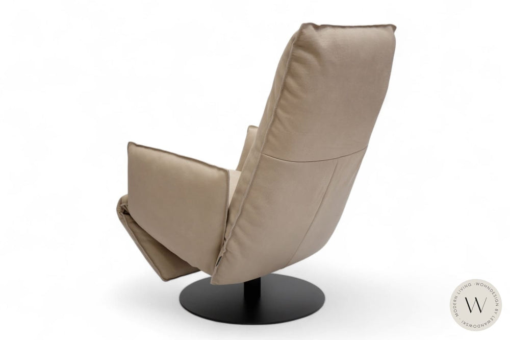 Relaxsessel Modell Baboo in Leder Rhino beigegrau Bullfrog
