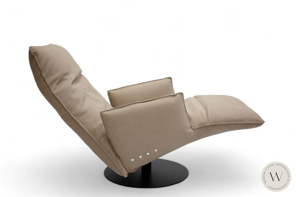 Relaxsessel Modell Baboo in Leder Rhino beigegrau Bullfrog