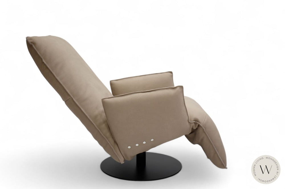 Relaxsessel Modell Baboo in Leder Rhino beigegrau Bullfrog