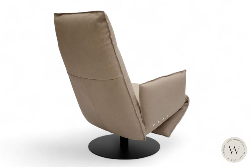 Relaxsessel Modell Baboo in Leder Rhino beigegrau Bullfrog