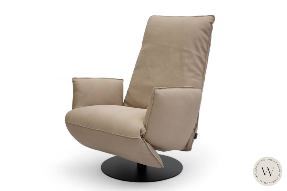 Relaxsessel Modell Baboo in Leder Rhino beigegrau Bullfrog