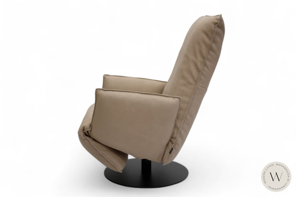 Relaxsessel Modell Baboo in Leder Rhino beigegrau Bullfrog