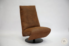 Relaxsessel Modell Baboo inkl. Akku in Leder Rhino tabak Bullfrog