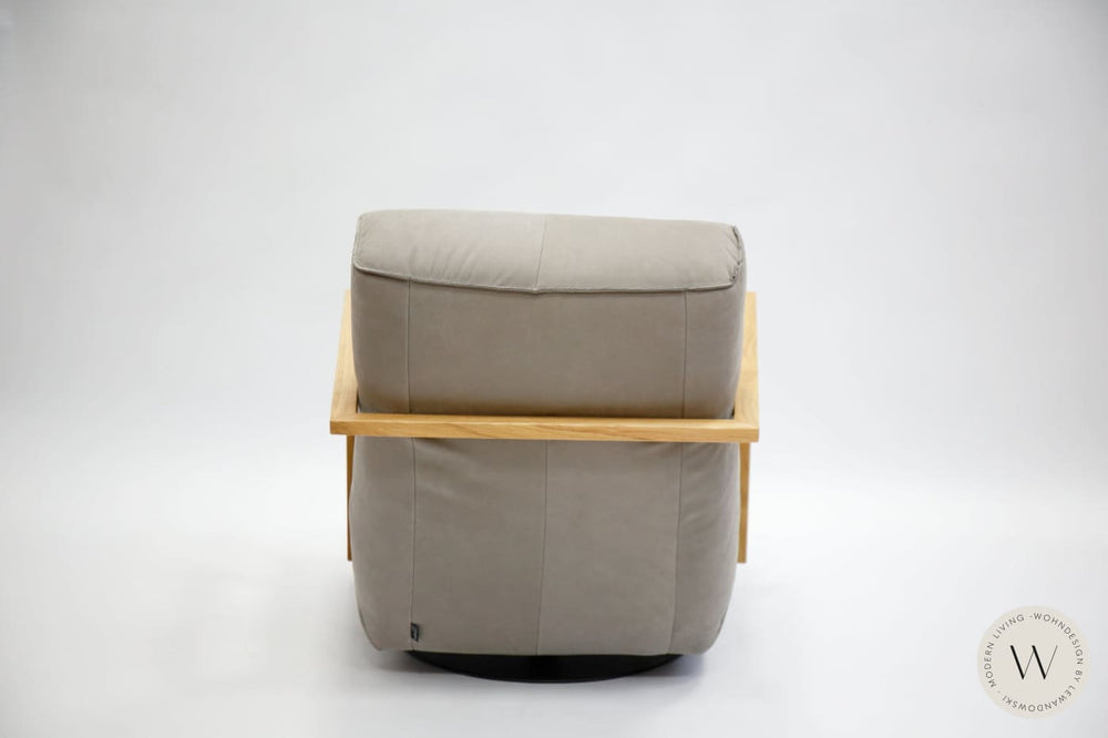 Relaxsessel Modell Twister inkl. Hocker in Leder Alpaca Bullfrog