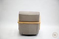 Relaxsessel Modell Twister Inkl. Hocker In Leder Alpaca Steingrau Sessel