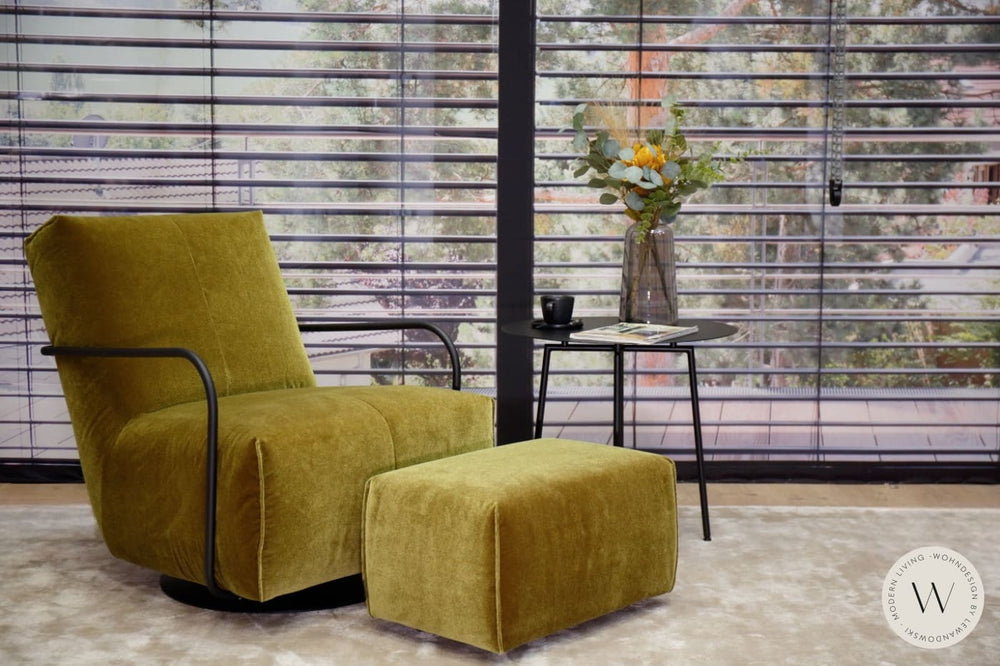 Relaxsessel Modell Twister inkl. Hocker in Stoff Charmelle Bullfrog