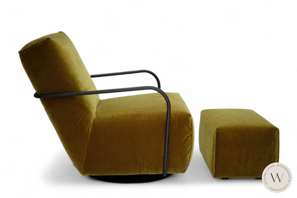 Relaxsessel Modell Twister inkl. Hocker in Stoff Charmelle Bullfrog