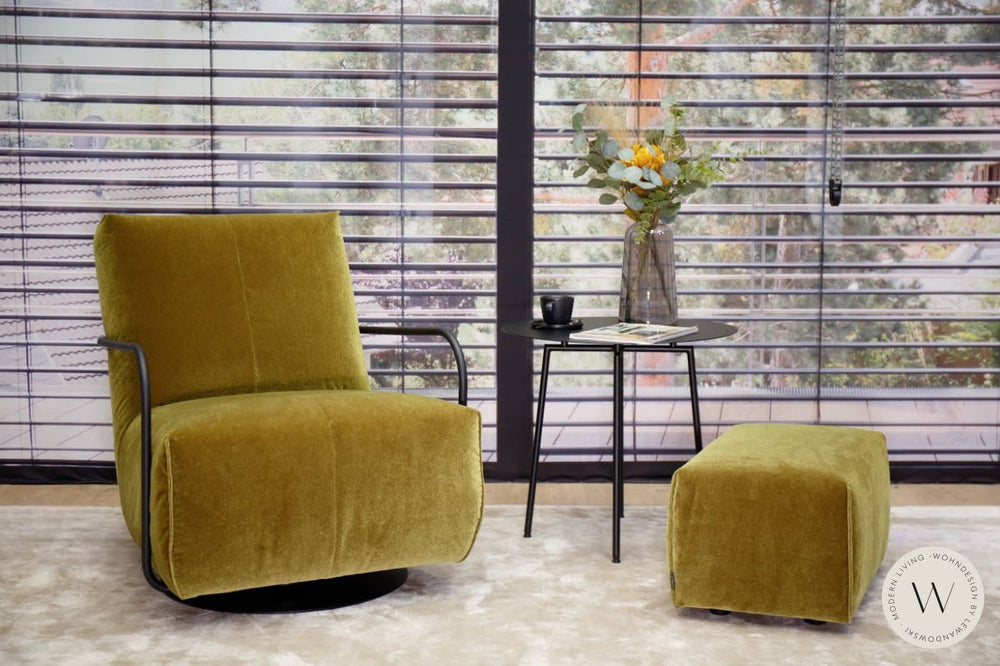 Relaxsessel Modell Twister inkl. Hocker in Stoff Charmelle Bullfrog