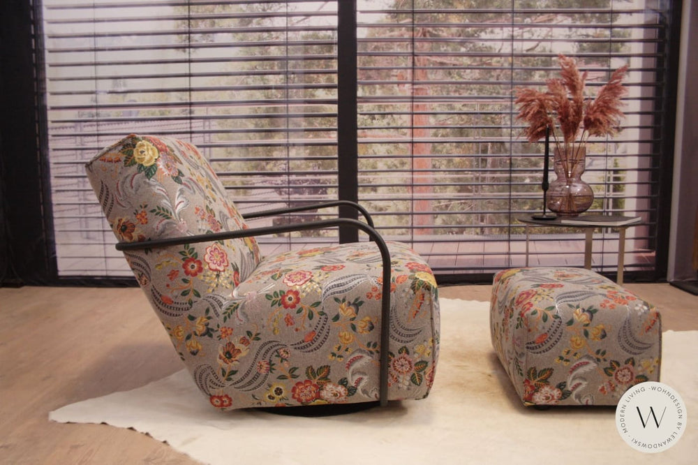 Relaxsessel Modell Twister inkl. Hocker in Stoff Bullfrog