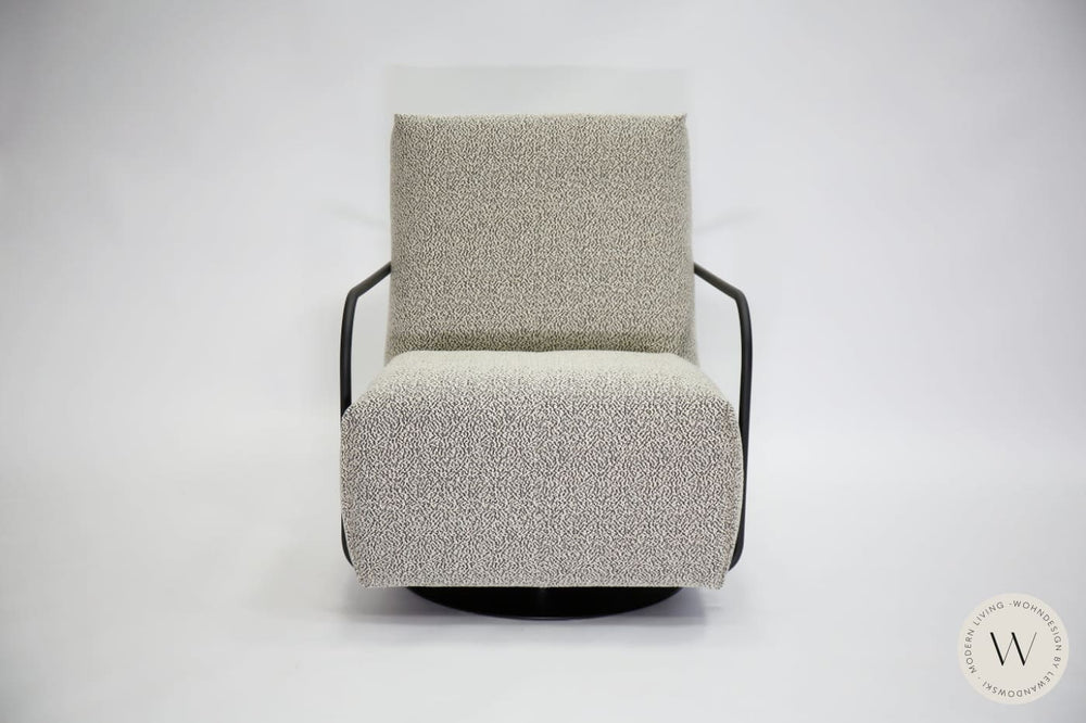 Relaxsessel Twister & Hocker in Stoff Q2 Emotion black/white Bullfrog