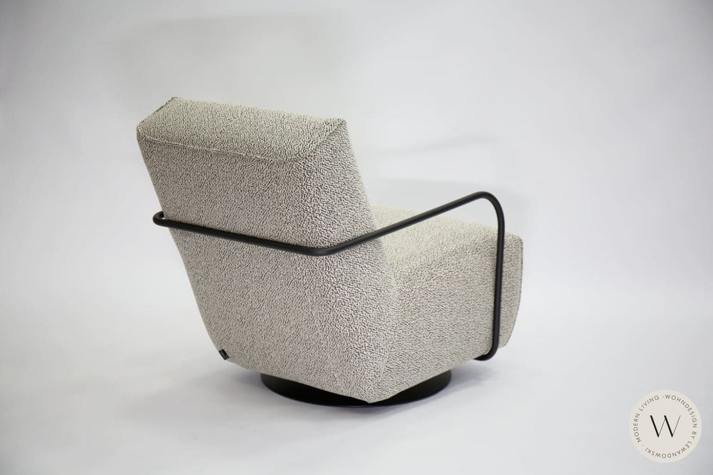 Relaxsessel Twister & Hocker in Stoff Q2 Emotion black/white Bullfrog