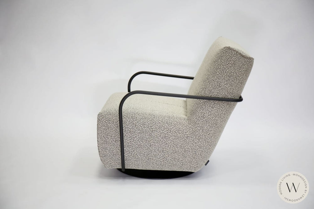 Relaxsessel Twister & Hocker in Stoff Q2 Emotion black/white Bullfrog