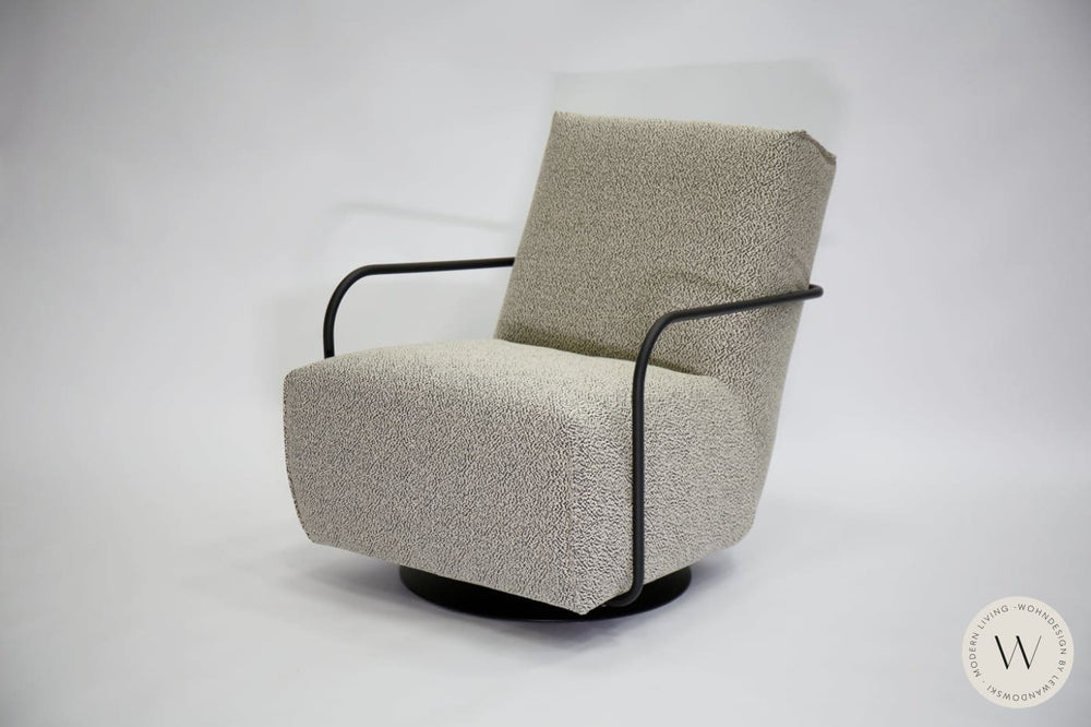 Relaxsessel Twister & Hocker in Stoff Q2 Emotion black/white Bullfrog