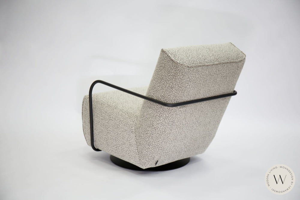 Relaxsessel Twister & Hocker in Stoff Q2 Emotion black/white Bullfrog