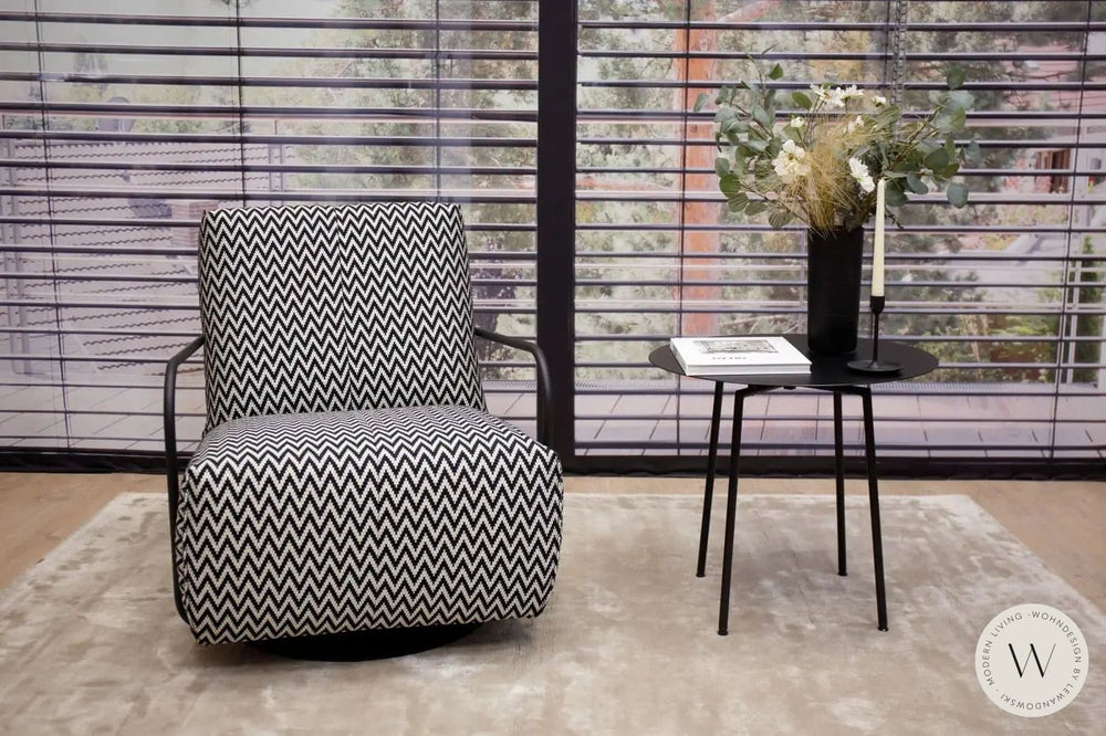 Relaxsessel Twister in Stoff Emotion black/white Bullfrog